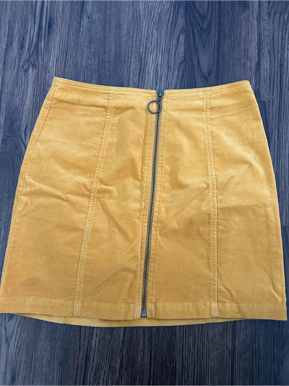 Forever 21 Mustard Yellow Zip-Front Mini Skirt